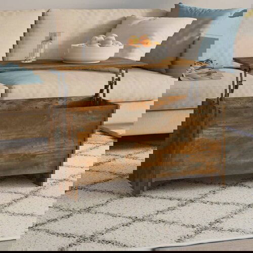 vidaXL Klubska mizica dimljeni hrast 102x55,5x52,5 cm konstruiran les Cene