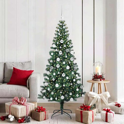 vidaXL Umjetna preddekorirana božićna jelka med 300 LED Zelena 180 cm Cene