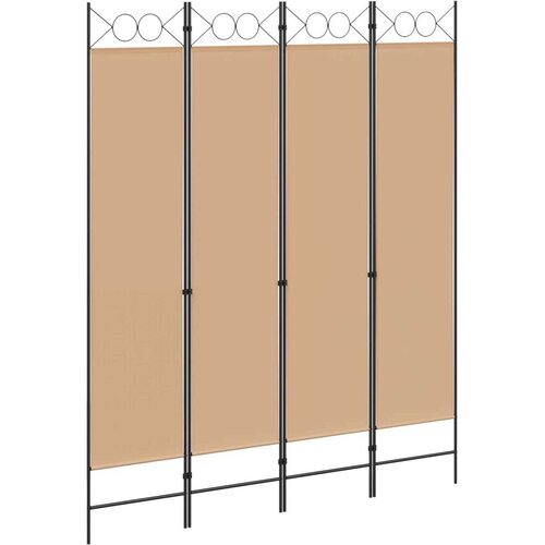  4-panelni pregradni zid Bež 160 x 200 cm Tkanina - Bež 160 x 200 cm Slike