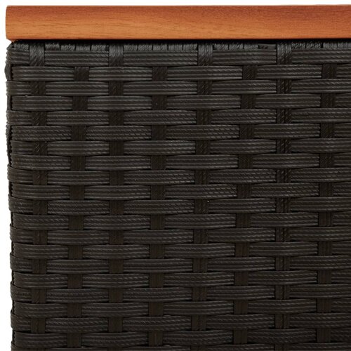  Vrtni bočni stolići 2 kom crni 55 x 34 x 37 cm poliratan i drvo Slike