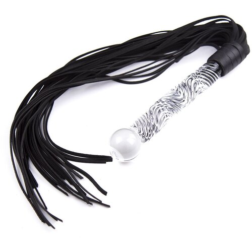 Kiotos Fancy Black Flogger with Glass Handle Cene