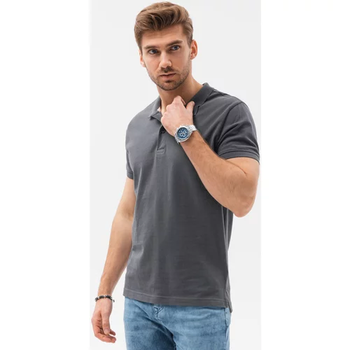 Ombre Majice & Polo majice Moška polo majica (S1374DARK_GREY) pisana