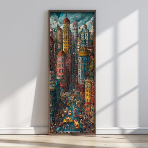 WALLXPERT FAH079-120 Multicolor Decorative Framed MDF Painting Cene