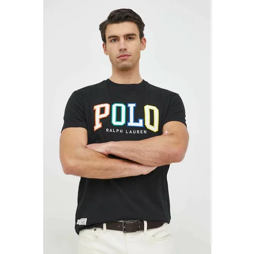 Polo Ralph Lauren Pamučna majica , boja: crna, s aplikacijom