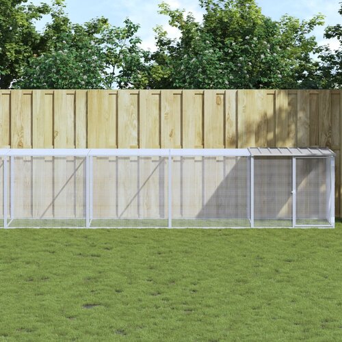 vidaXL Kavez za kokoši s krovom svjetlosivi 1003x98x90 cm čelični Cijene