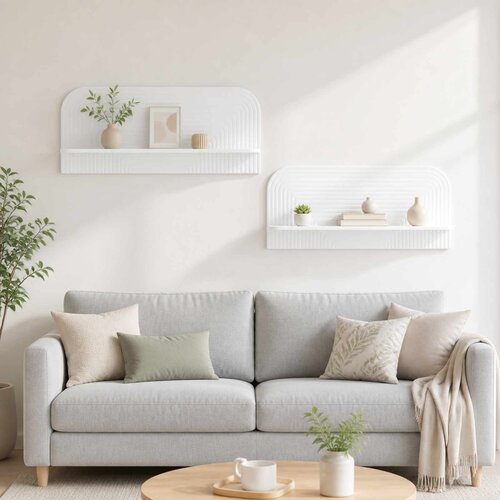 Zidna polica 2 kom. Bijela visokog sjaja 102 x 13.5 x 37.5 cm Cijene
