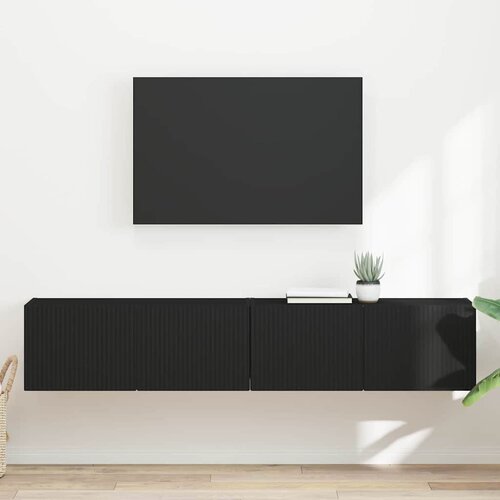 TV zidni ormar 2 pcs Crna 78,5 x 31 x 29,5 cm Konstruirano drvo Cene