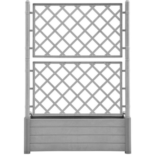 VidaXL Vrtna sadilica s re&amp;scaron;etkom 100 x 43 x 142 cm PP siva boja kamena Slike