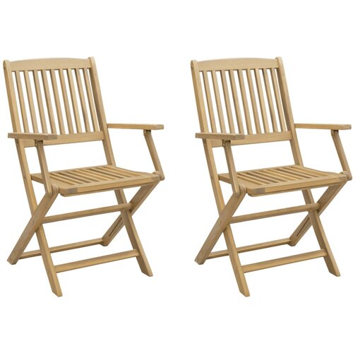 Maison Chic Zložljivi Vrtni Stoli - Stol za vrti 2 kosa 58x54,5x90 cm trdna akacija JS2664, (21876138) Slike