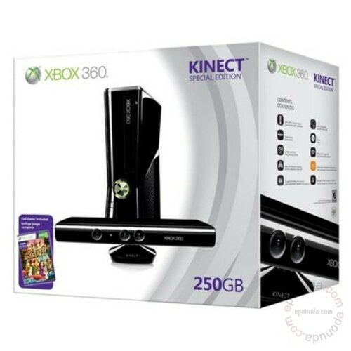 Microsoft Xbox 360 Slim 250GB Kinect + Kinect Adventures igračka konzola Slike