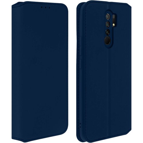 AVIZAR xiaomi redmi 9 folio case držalo za kartice in stojalo za video, magnetni preklop - polnocno modra, (20626300) Cene