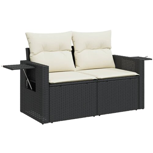  11-dijelni set vrtnih sofa od poliratana s jastucima crni Crna 62 x 62 x 69 cm Slike