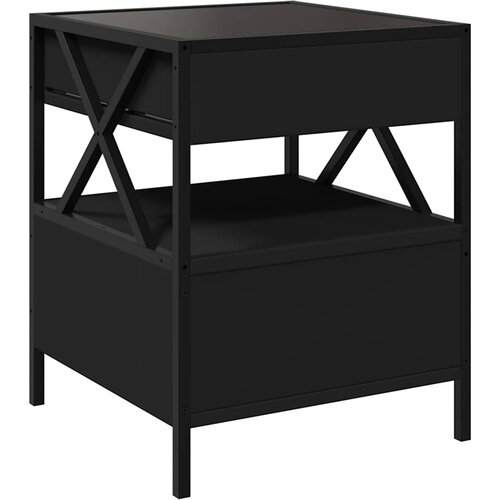  Stolić za kavu s beskonačnim LED svjetlima crni 40 x 40 x 51 cm Slike