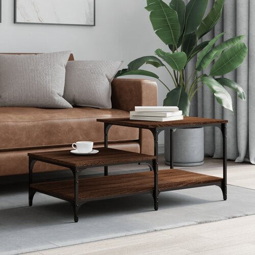 VidaXL Stolić za kavu boja hrasta 100x50 5x45 cm konstruirano drvo Slike