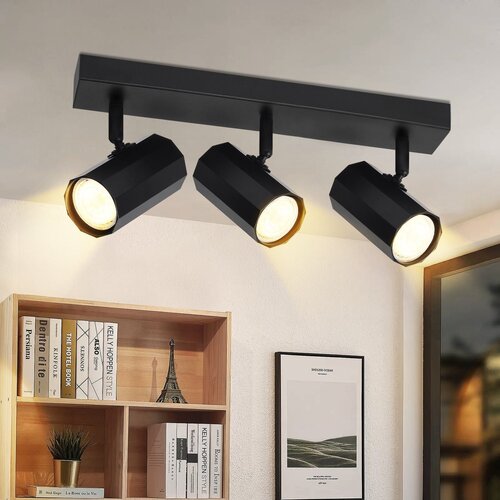 Nettlife stropna svetilka, 3 kovinski reflektorji, MAX. 25W GU10 žarnice, črna, retro vintage svetilka za dnevno sobo za kuhinjo, jedilnico, (22116762) Cene