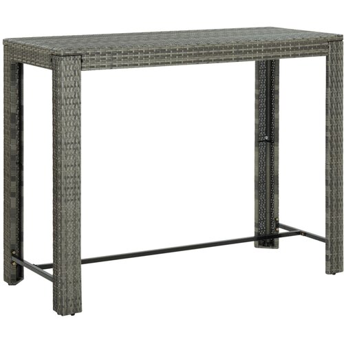 The Living Store Vrtna barska miza siva 140,5x60,5x110,5 cm poli ratan - Barska Miza, (21470545) Slike