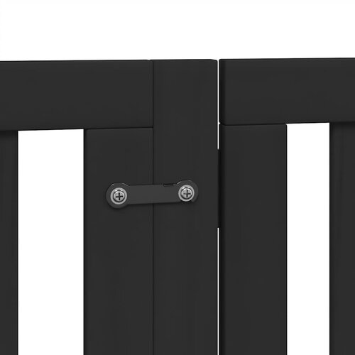  Vrata za pse s vrata&amp;scaron;cima 9 panela sklopiva 450 cm drvo topole Crna 50 x 60 x 2 cm Slike