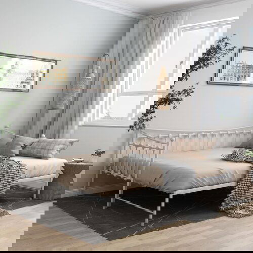 The Living Store Izvlečni posteljni okvir bel iz kovine 90x200 cm - Posteljni Okvir, (21524585) Cene