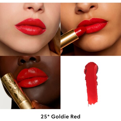 Gucci Beauty Rouge &amp;agrave; L&amp;egrave;vres Satin Lipstick satenasti ruž za usne nijansa 25 Goldie Red 3.5 g Slike