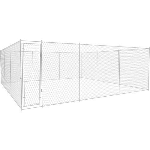 vidaXL Zunanji pasji boks pocinkano jeklo 570x570x185 cm Cene