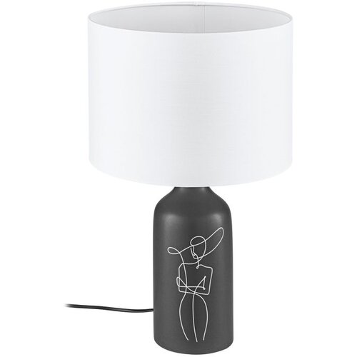 Eglo stona lampa VINOZA E27 &amp;Oslash;30 cm keramika crna abažur beli 43823 Slike