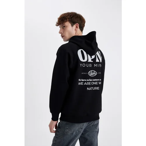 Defacto Oversize Fit Back Printed Hooded Sweatshirt