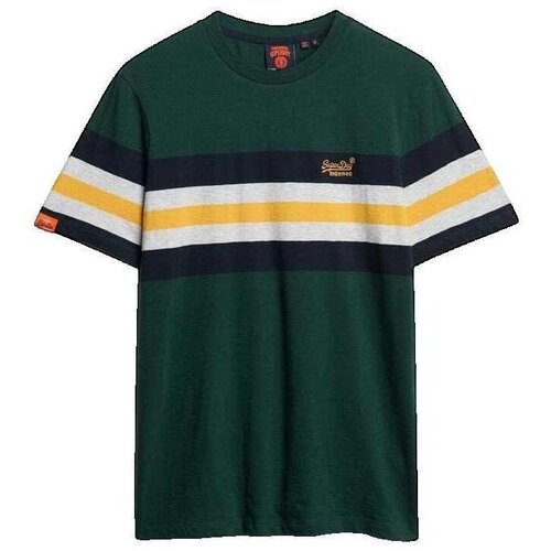 Superdry Majice s kratkimi rokavi T-shirt Essential Stripe Zelena Cene