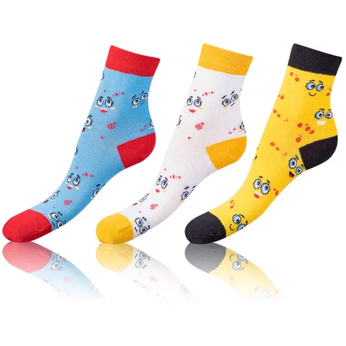 Bellinda CRAZY KIDS SOCKS 3x - Kids crazy socks 3 pairs - yellow - blue - black