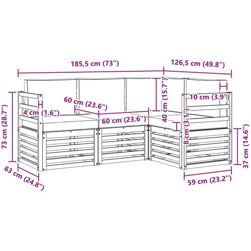  Set vanjskih sofa 4 kom. Bijela Slike