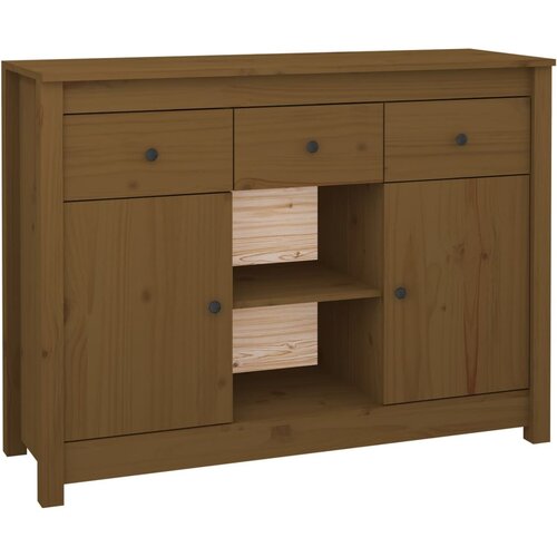 Maison Chic Komoda - Predalnik medeno rjava 100x35x74,5 cm trdna borovina, (21716864) Slike