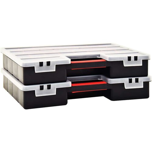 VidaXL Kutije za asortiman 2 kom s podesivim pregradama 460x325x80 mm Slike