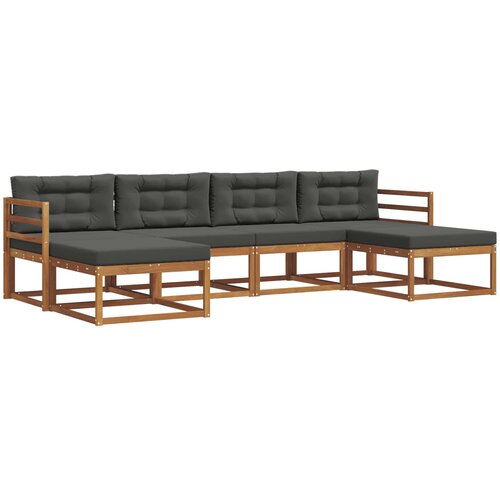  Set vanjskih sofa 6 kom. Prirodna i antracit Smeđa 325 x 162,5 x 73 cm Slike
