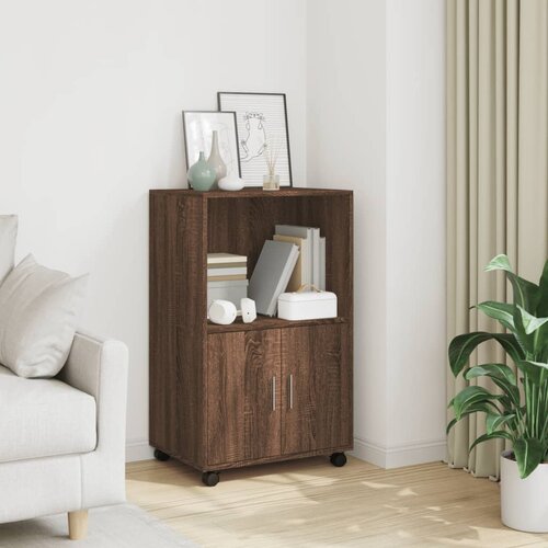vidaXL Omarica na kolesih rjav hrast 55x40x91 cm inženirski les Cene