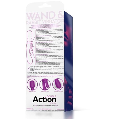 Action No. Fifteen Wand &amp;amp; Rabbit Vibrator 3 Individual Motors Purple Slike