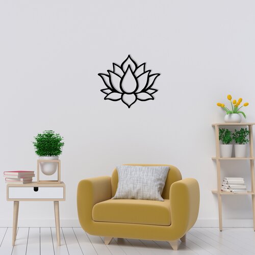Atelier Del Sofa Zidna dekoracija Lotus Flower 1, 50x43 cm, 1.2mm, Crna Slike