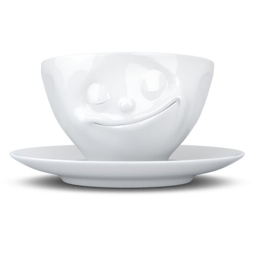 58products Bela porcelanasta skodelica za kavo z motivom nasmeška, 200 ml Cene