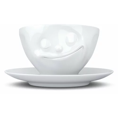 58products Bela porcelanasta skodelica za kavo z motivom nasmeška, 200 ml
