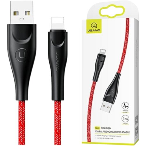 Usams BRIDED KABEL U41 ZA LIGHTNING 1M 2A ZA IPHONE FAST CHARGE RDEČ, (21980474) Cene