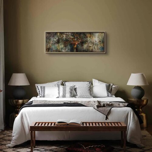  Slika - Land of Happiness 150x50 U prirodnom drvenom okviru Cene