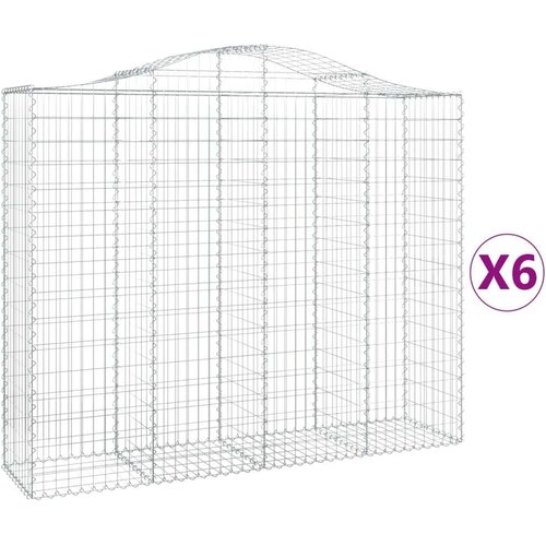  Lučne gabionske košare 6 kom 200x50x160/180cm pocinčano željezo Cijene