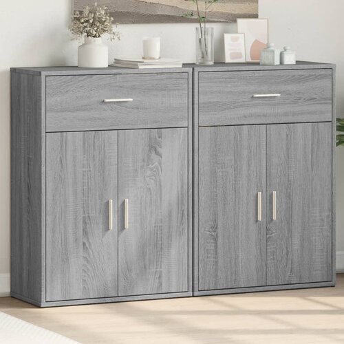 The Living Store Komoda 2 kosa siva sonoma 60x30x84 cm inženirski les - Komoda, (21657375) Slike