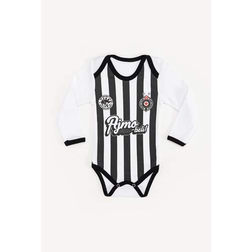 Partizan Bodi dug rukav Ajmo crno-beli Slike
