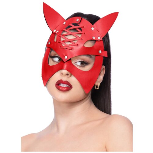 Fever Mock Leather Devil Mask Red Cene