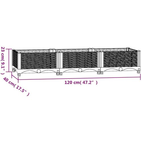  Povi&amp;scaron;ena gredica 120x40x23 cm od polipropilena Slike