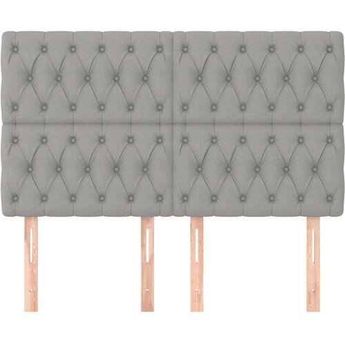  Uzglavlje svijetlosivo 144x7x118/128 cm tkanina Slike