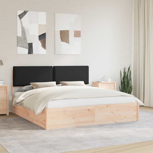  Krevetni okvir s tapiciranim uzglavljem Crna 200 x 200 cm Cene