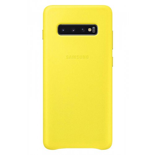 Samsung original usnjen ovitek EF-VG973LYE za Galaxy S10 G973 - rumena zaščita zadnjega dela Cene