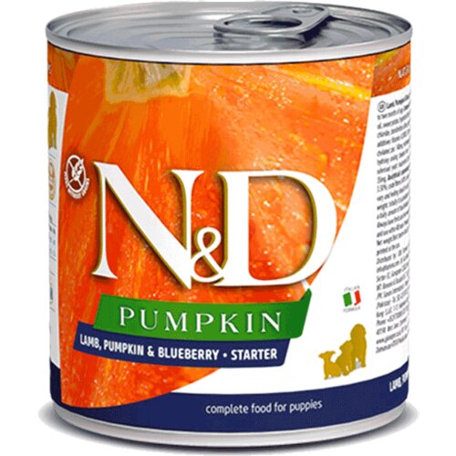 N&d Pumpkin konzerva za štence Puppy, Bundeva i Jagnjetina, 285 g Slike