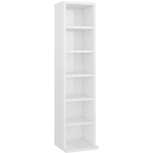 Maison Chic Omarca za CD - CD stojalo - CD regal plo&amp;scaron;če visok sijaj bela 21x20x88 cm konstr. les, (21673963) Slike