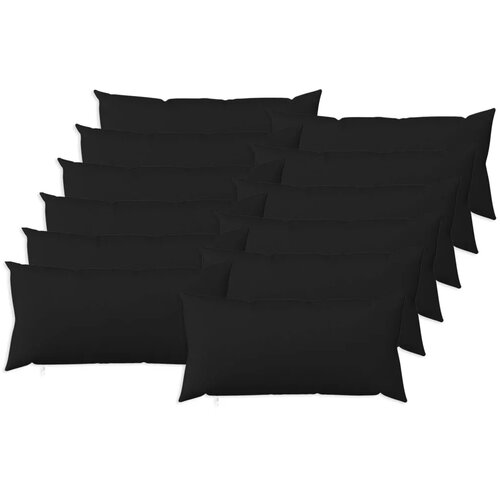  Jastuk s jastukom HEERLEN 12 kom. Crna Tkanina - Crna 40 x 80 cm 12 Cijene